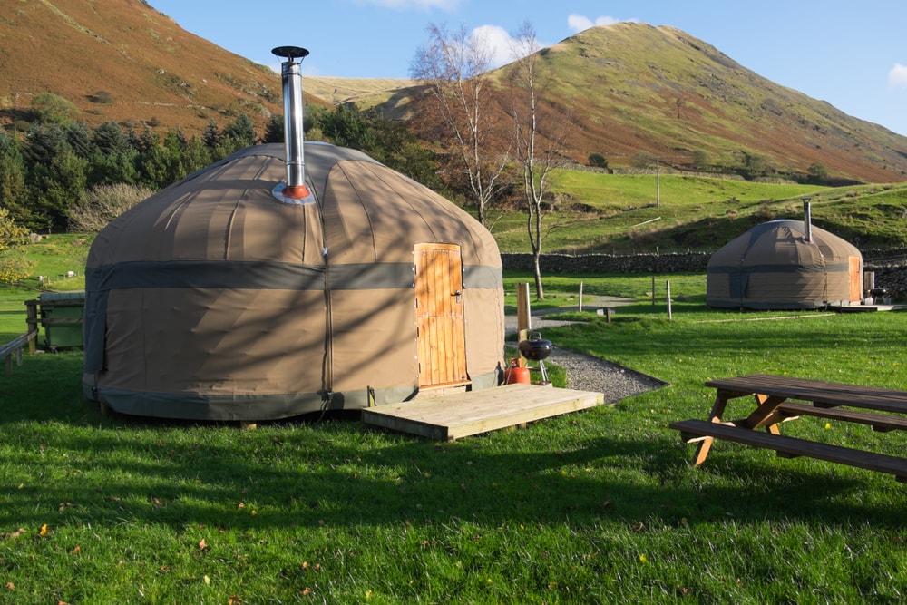 Yurt in the green fields