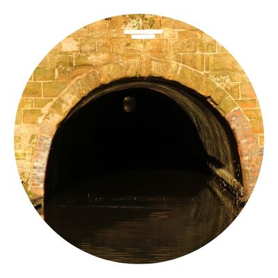 Shot of the entrance of a canal