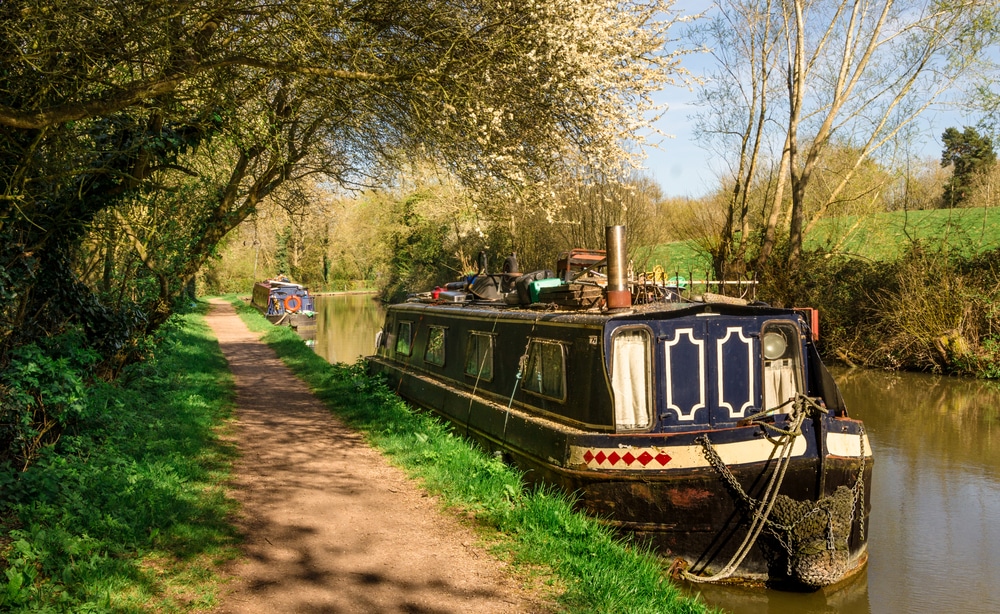 Waterways, a type of canal with locked ship on it