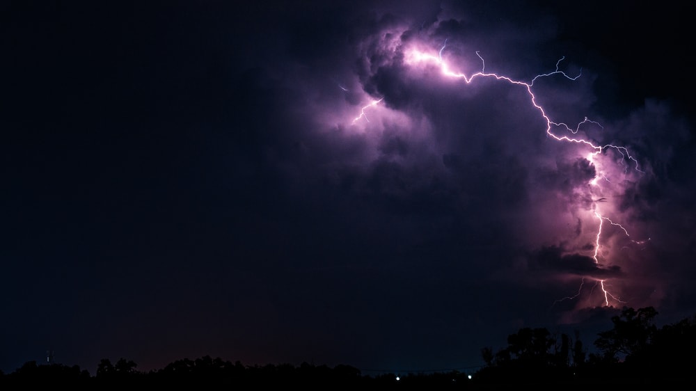 dark clouds and thunderstorm