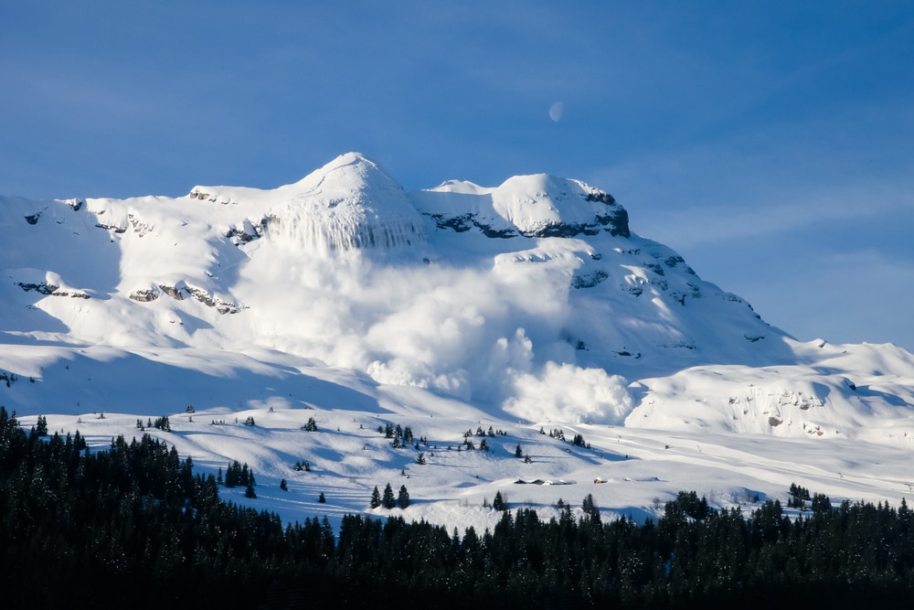 huge avalanche in the French alps 
