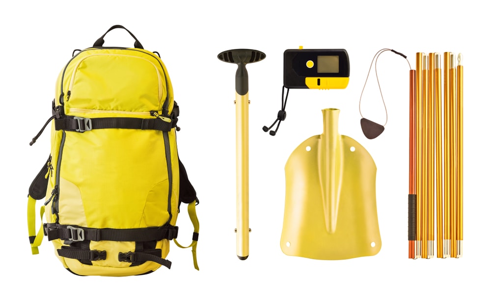 set of gears ang equipment needed in case of an avalanche 