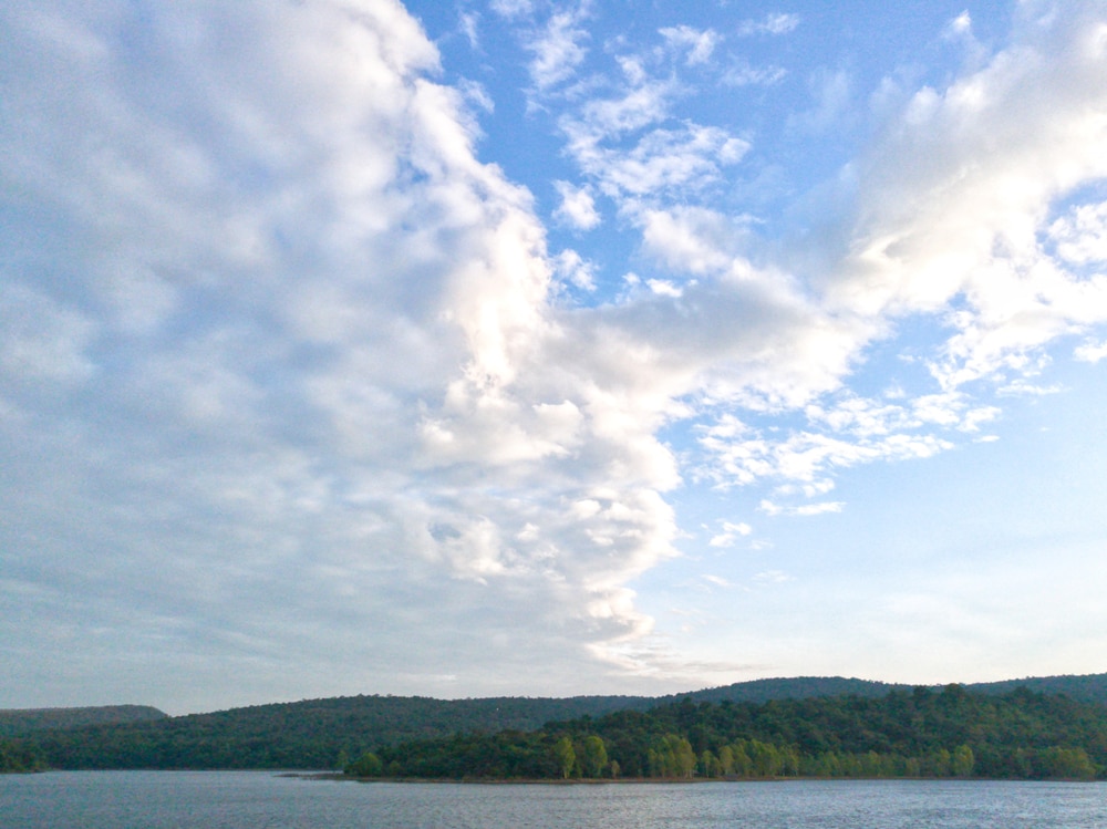 Altostratus clouds on top of the mountains