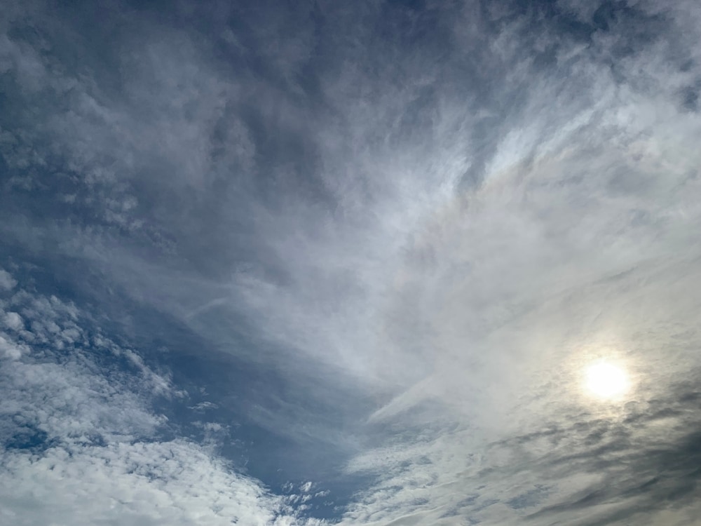 Altostratus clouds with the sight of sun on the right