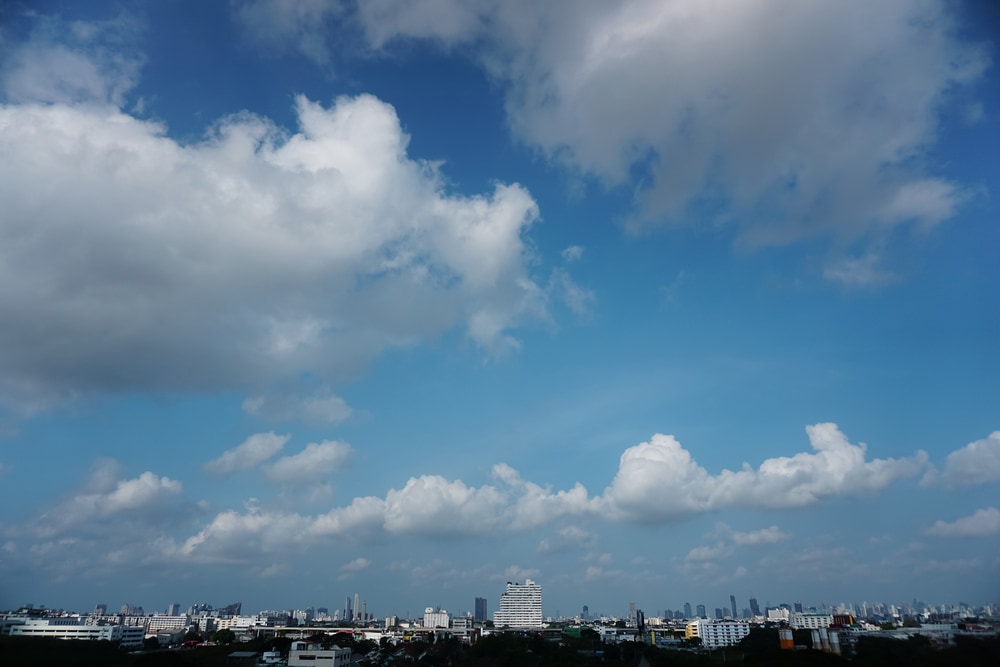 Altostratus clouds on top of a city