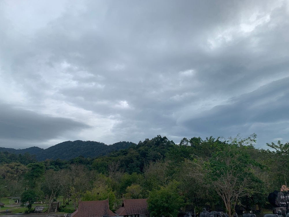 Nimbostratus clouds on top of a mountain