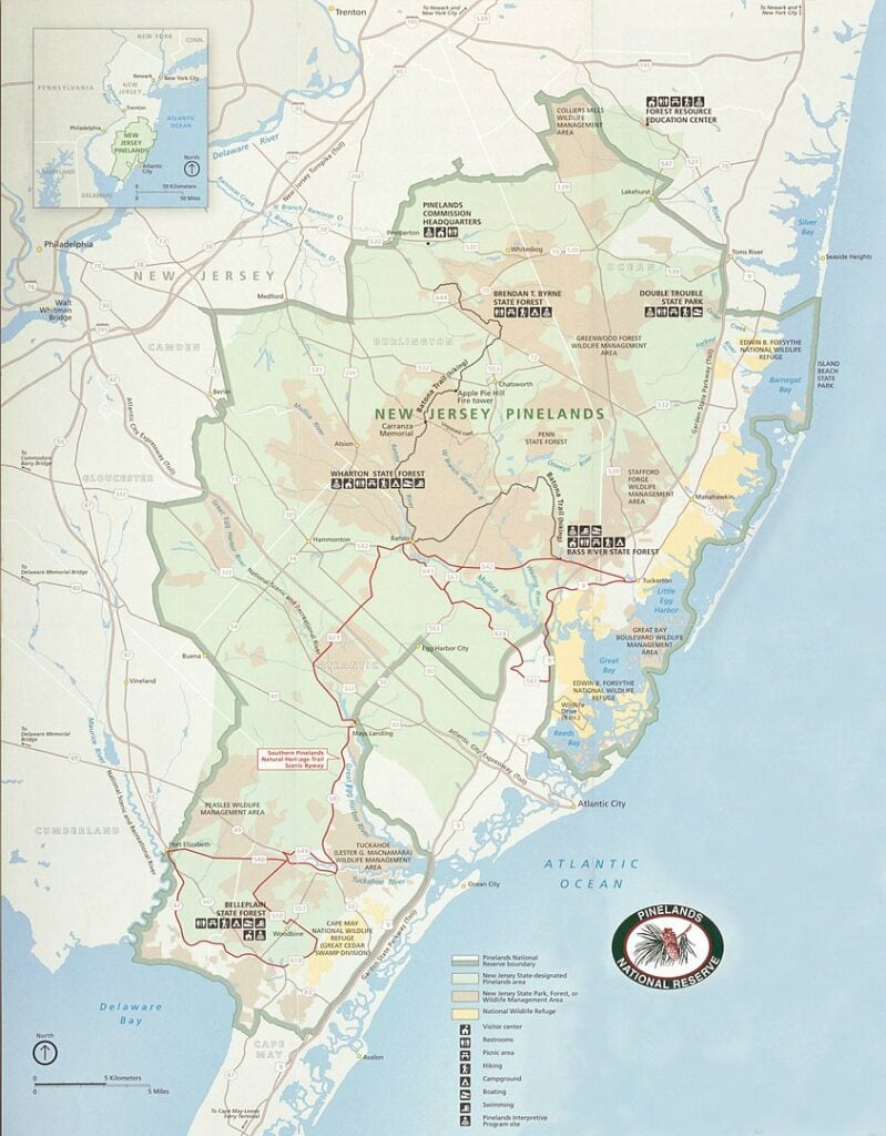image of the Pinelands map