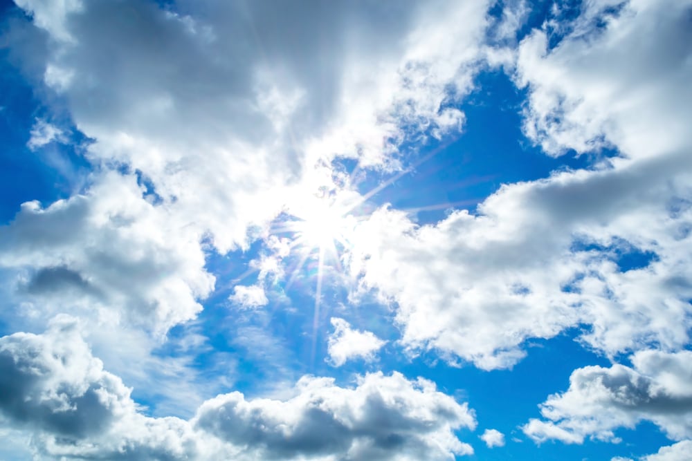 Sun slipping on behind the clouds