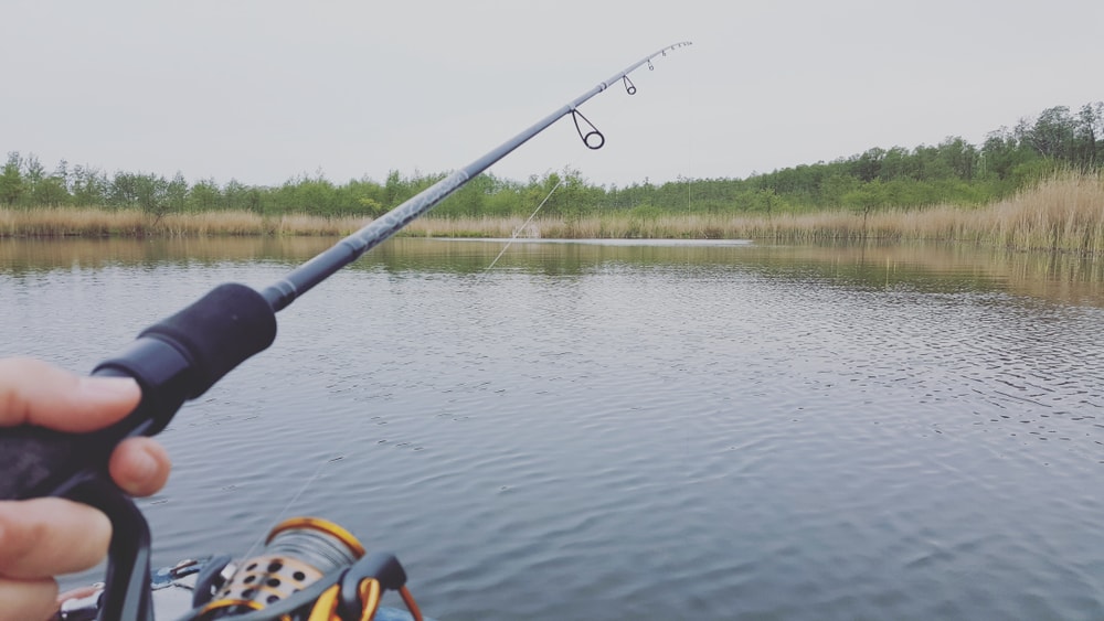 Point of view shot of light tackle fishing