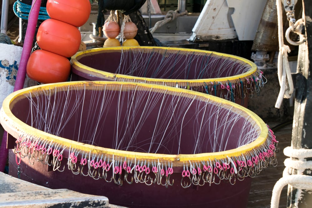Basket of hooks used for long line fishing
