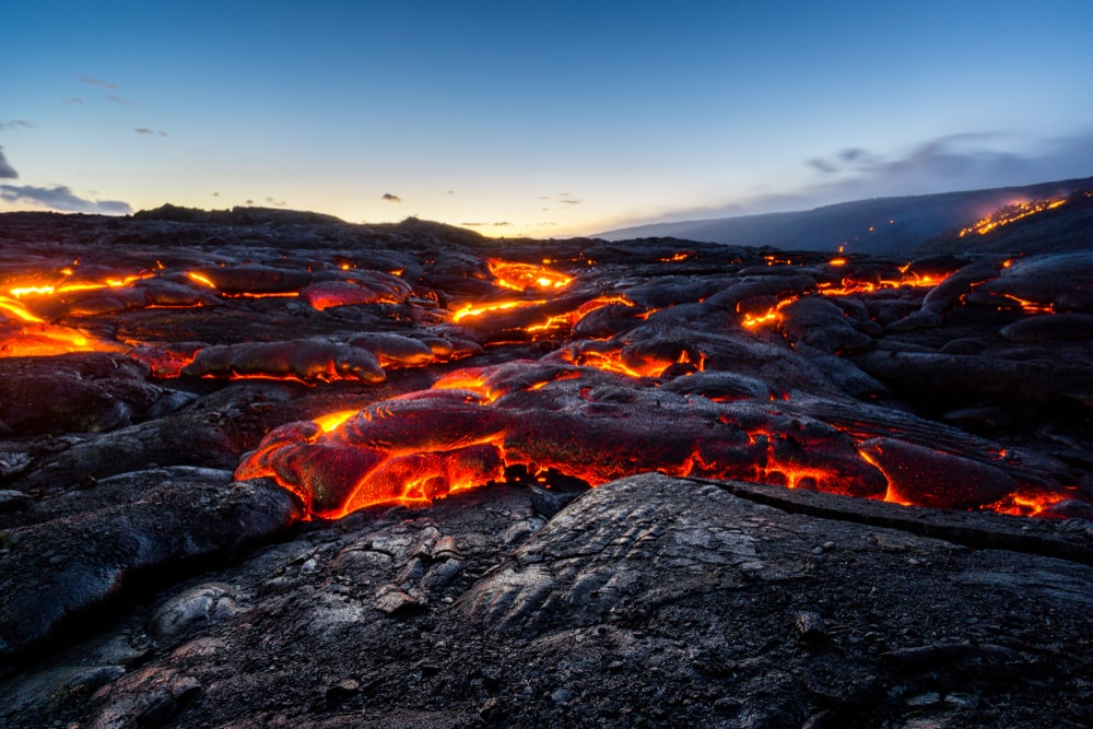lava from from Kalapana volcano in Hawaii