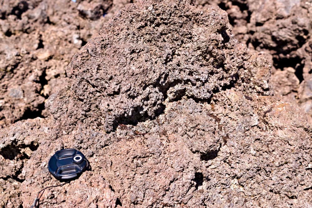 Close up of surface of andesite lava flow, Tongariro, New Zealand