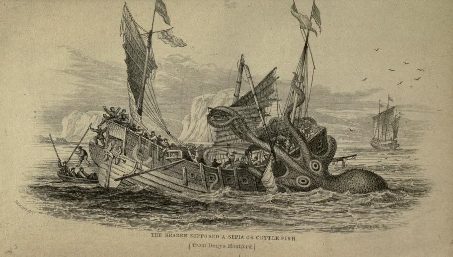 Octopuses in Mythology: The Kraken painting