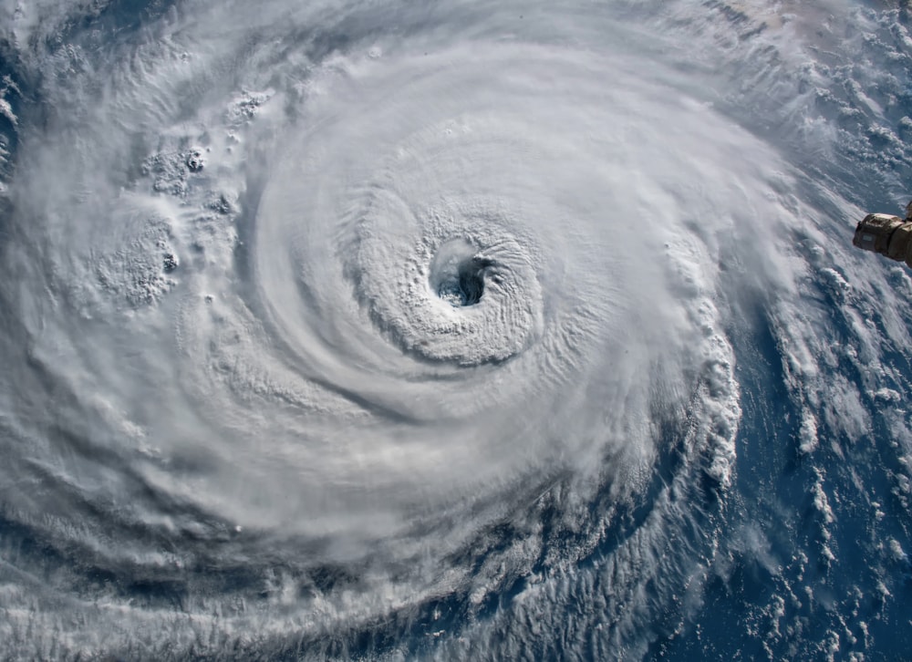 Satellite view of a hurricane