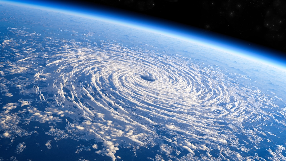 Cyclone on a satellite view