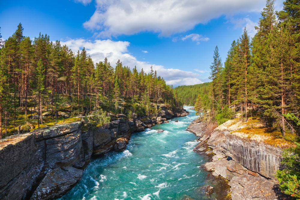 view of the Sjoa river in Norway