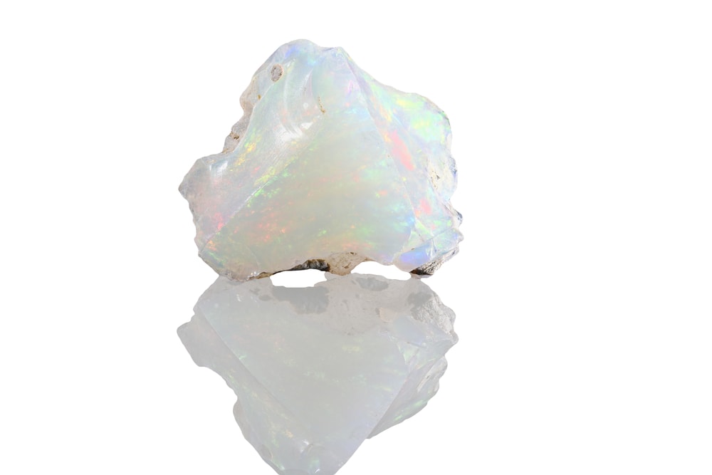 Australian Milk Opal on white background