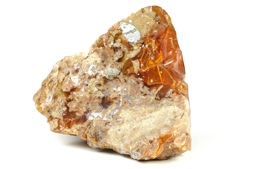 Mexican Fire Opal on white background