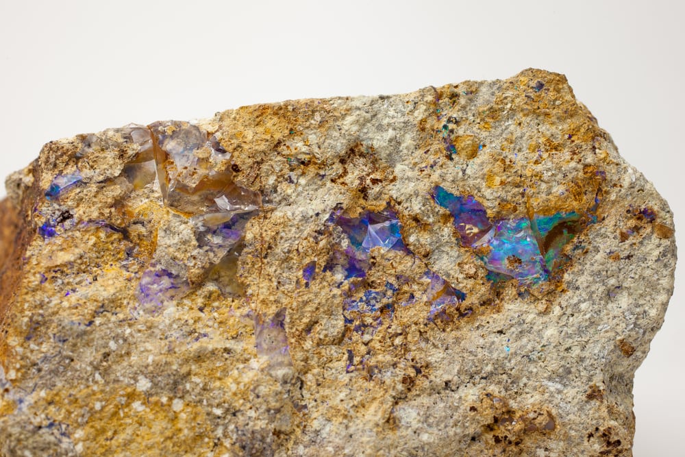 Slovakian Opal on white background