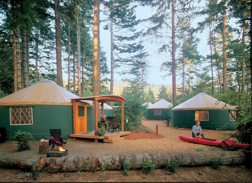Pacific yurts in a campground