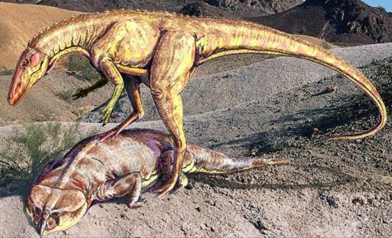 Staurikosaurus eating another dinosaur
