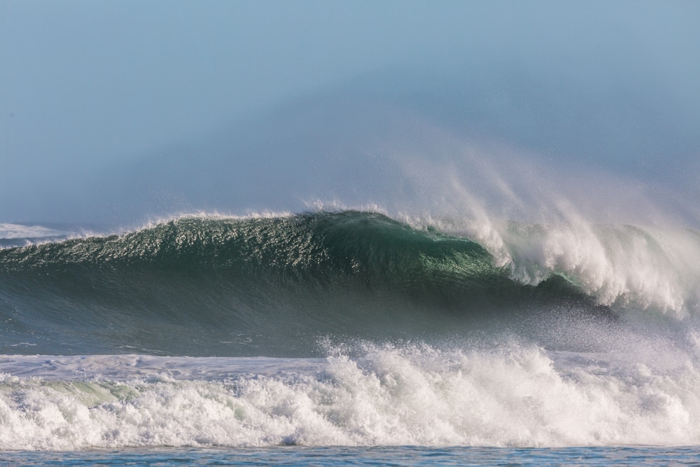 Tsunami approaching the shore