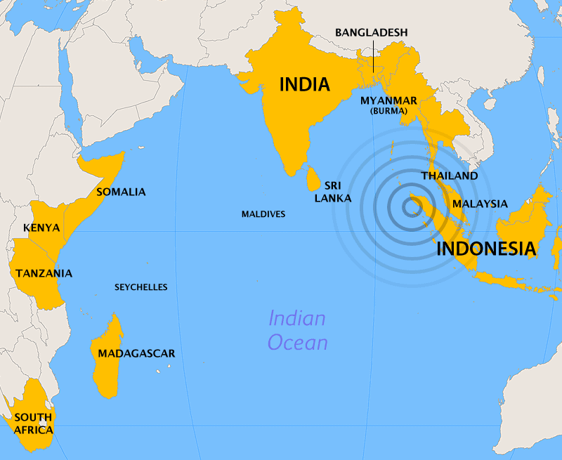 Map of the 2004 Indian Ocean Tsunami