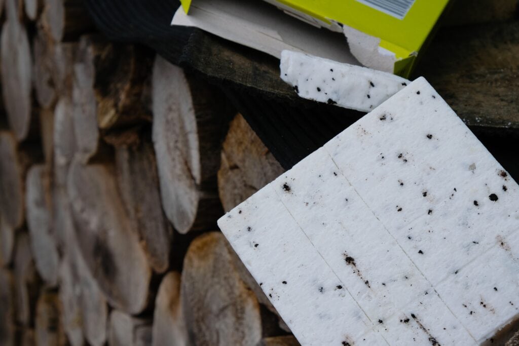 block of dry fuel and logs