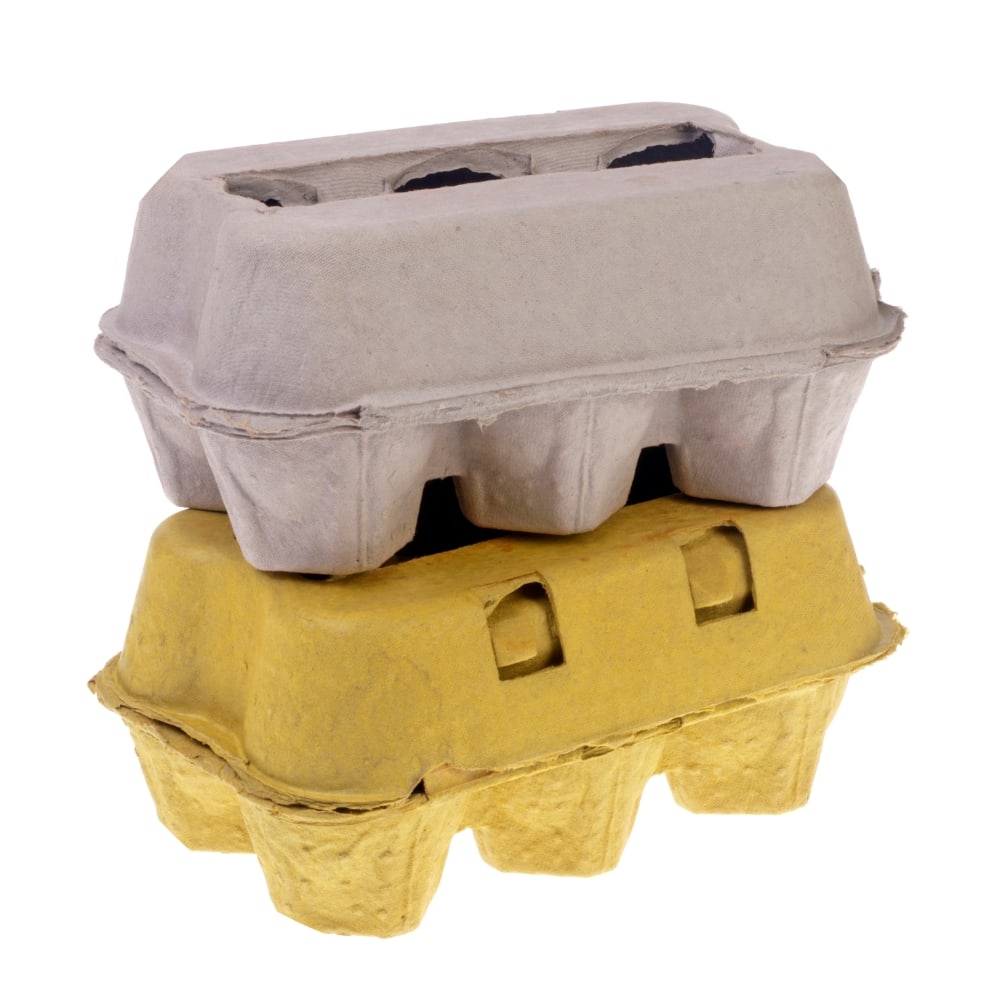 a stack of egg carton