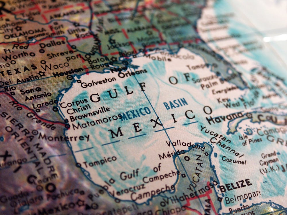 Gulf of Mexico in the globe