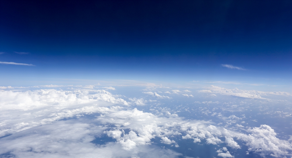View on the top of the clouds