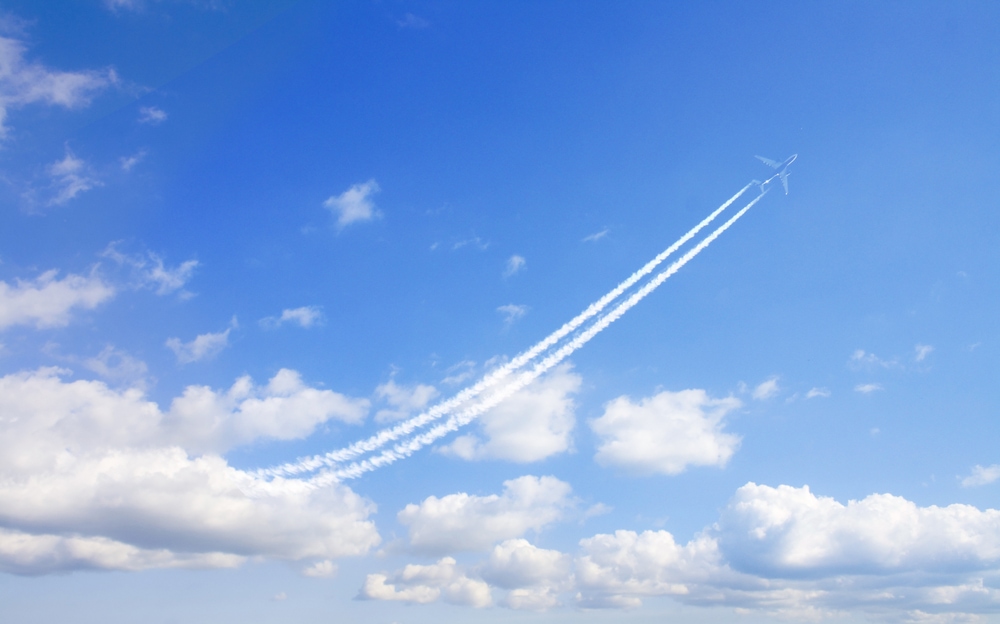 View of a jet stream in the sky