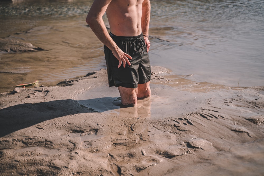 A man stuck on a quicksand