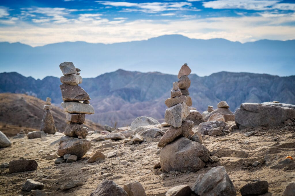 Stacking Stones in Mecca Hills Palm Spring, California