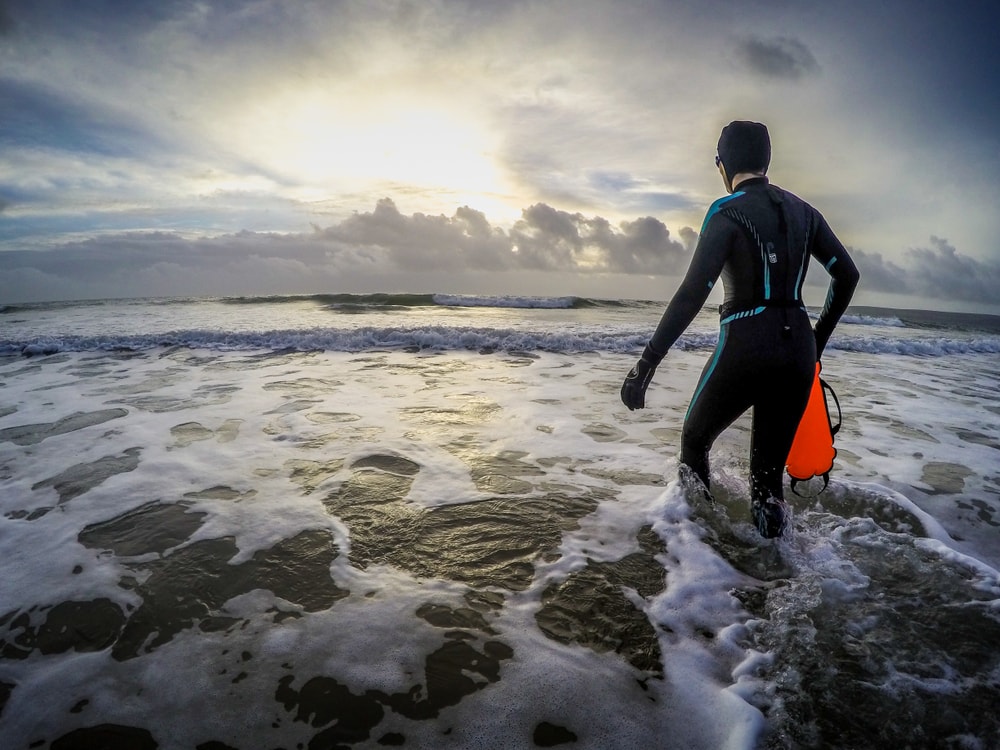 Swimming with a snorkel in the marsh