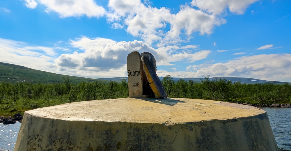The Three-country cairns in scandinavia, Norway, Sweden, Finland