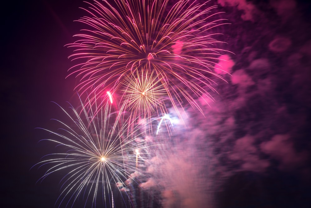 Pink flames used in the fireworks