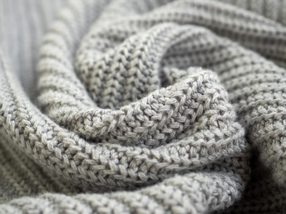 close up of a knitted fabric made of wool