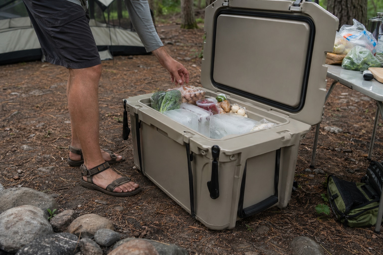 how to keep food cold while camping featured photo