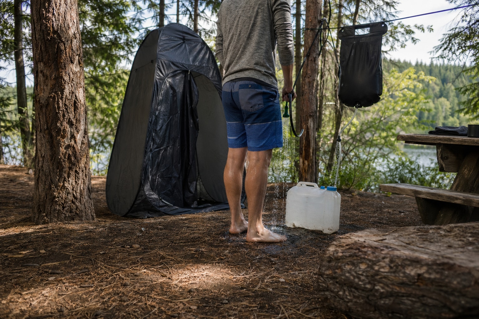 how to shower while camping featured image